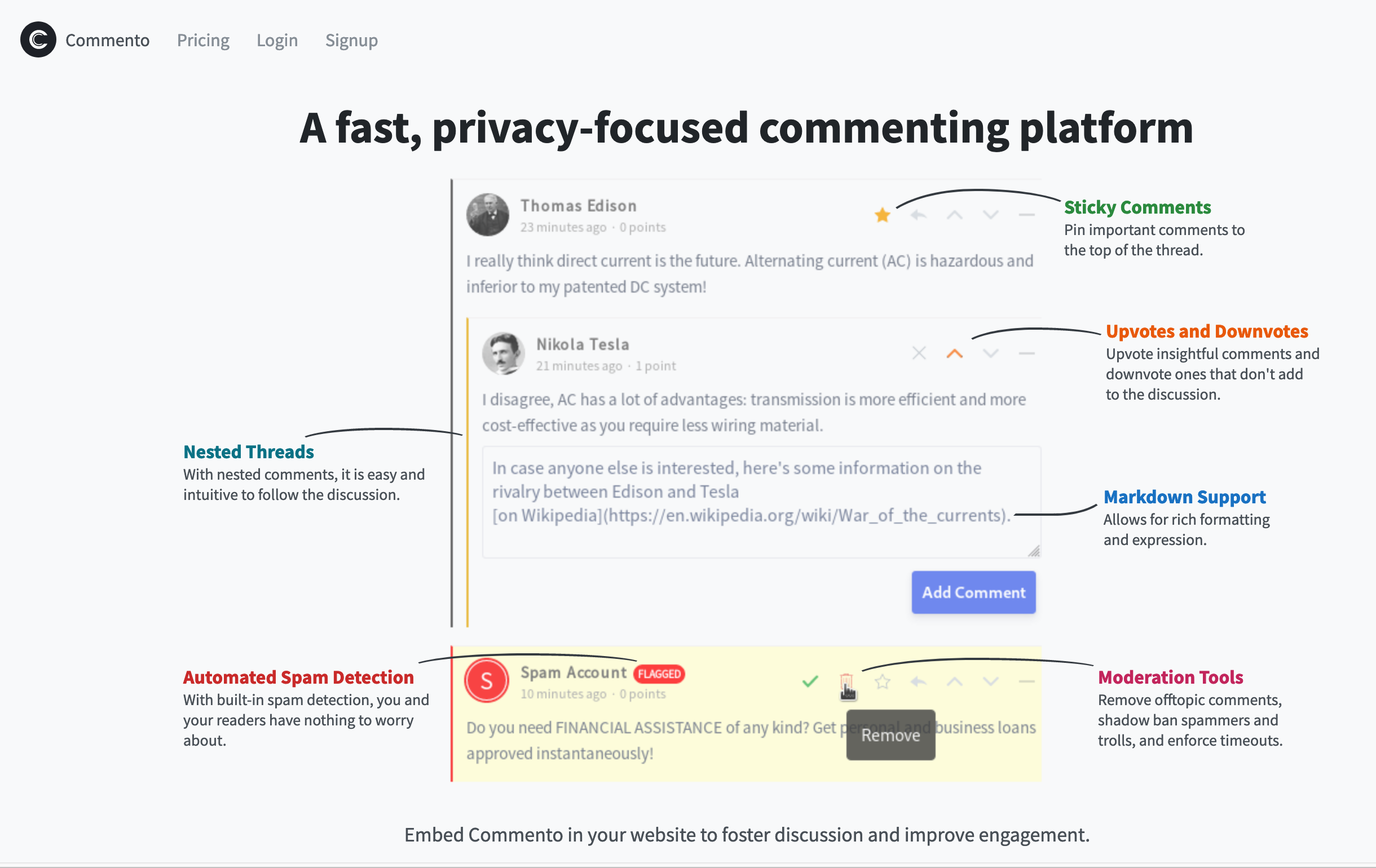 Commento: "A fast, privacy-focused commenting platform"
